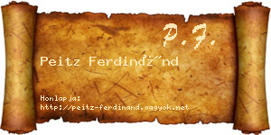 Peitz Ferdinánd névjegykártya