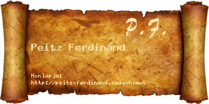 Peitz Ferdinánd névjegykártya